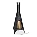 Relaxdays Stufa da Esterno, con Attizzatoio, Camino Atzeco da Giardino, Caminetto in Acciaio, HLP 120 x 48 x 50 cm, Nero immagine