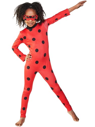 Rubie's Official Miraculous Ladybug Childs Costume and Eye mask, Superhero Fancy Dress