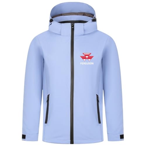 QATOBI Abrigo Impermeable Mujer MAS-SEY FER-GUSON, Chaqueta Cortaviento con Capucha, Ideal para el Aire Libre Campamento Pesca(Blue,L)