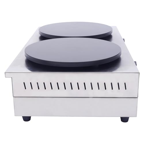 Crepe Maker Machine, 110V Non-Stick Electric Crepe Pan, Commercial Crepe Maker Griddle Machine,Stainless Steel Breakfast Pancake Maker for Kitchen Snack Crepes, Pancakes (3400, Watts)