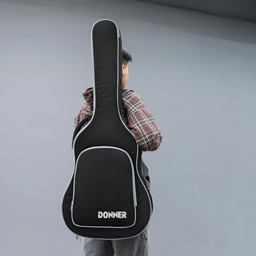 Donner 40/41 Inch Acoustic Guitar Gig Bag, 5mm Padded 600D Nylon, Black - image 2