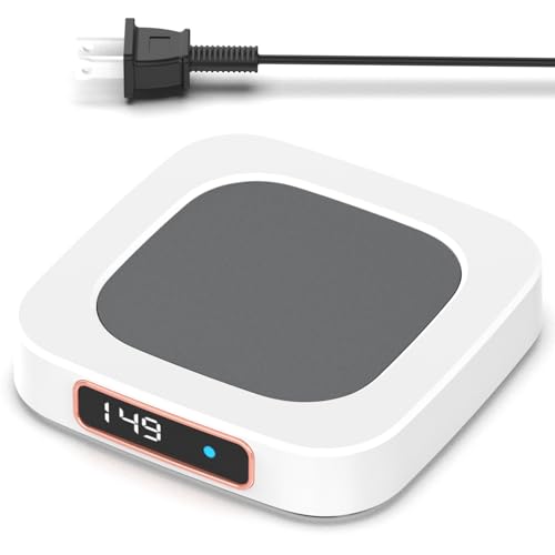 Mug Warmer for Desk, Coffee Cup Warmer Auto Shut Off, Coffee Warmer for Desk Home Office, Beverage Warmer for Ideal Gifts, Candle Warmer with 3-Temp Settings Touch Switch White