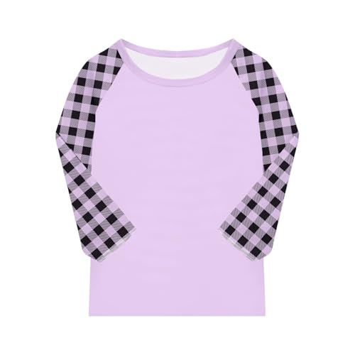 Shirts for Girls 3/4 Sleeve Crew Neck Graphic Blouses Athletic Elbow Sleeve Tops Summer Curved Hem Kids Clothes2