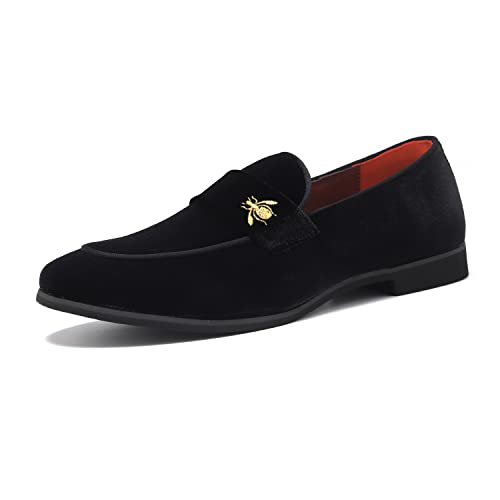 Image of FLQL Men's Luxury Penny Loafer Slip-On Velvet Shoes Party Dancing Shoes Suede Wedding Shoes Plus Size 7-13