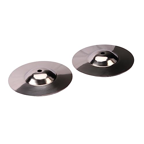 VANZACK 2Pcs Silver Cymbal Percussion Instrument Accessories Durable Crash Cymbals for Beginner Drummers and High Hardness for Music Practice and Performance