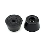 Black Round Rubber Feet with Steel Washer Built-in Pack of 10 (D30x22xH15mm)