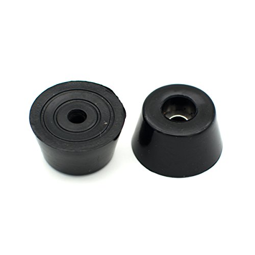 Black Round Rubber Feet With Steel Washer Built-In Pack Of 10 (D30X22Xh15Mm) #TOP5