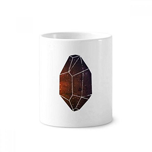 Porte-brosse à dents en céramique marron avec motif ciel étoile fantaisie et tasse blanche 350ml