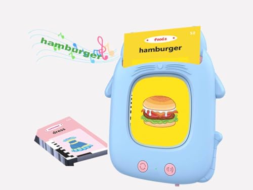 Talking Flash Cards for Toddlers 2 3 4 5 6 Year Olds, Montessori Language Learning with 224 Words, Pocket Speech Therapy and Autism Playthings, Children's Sensory Educational Device