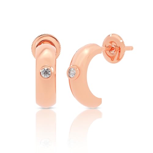 Image of 925 Sterling Silver Simple Earrings for Women | Daily Wear Lightweight Hypoallergenic Stud Earrings | Rhodium Plated Anti-Tarnish Minimalist Silver Jewellery | Gift for Wife, Girlfriend, Mother, Sister | Birthday, Anniversary, Rakhi