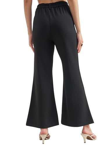 Image of Tokyo Talkies Women's Stretchable Bootcut Pants | High Rise Flared Trousers |Travel & Formal Wear|Workwear Trousers