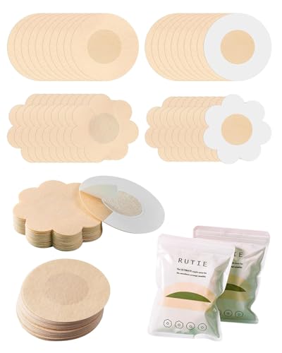 TPZORJX 100 Piezas Cubre Pezones Desechables,Mujer Transpirable Invisible Pegatina,Pezoneras Adhesivas Invisibles,Nipple Cover,Pegatinas Sujetador Pecho Pegatinas Autoadhesivas Pezones(Redonda,Flor)