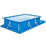 HOUDERCO PE Pool Abdeckung wasserdichte Staubdichte Poolplane aus Pe gewebe Regenschutz und rutschfeste Bodenmatte für Aufblasbare und Frame Schwimmbecken Blau