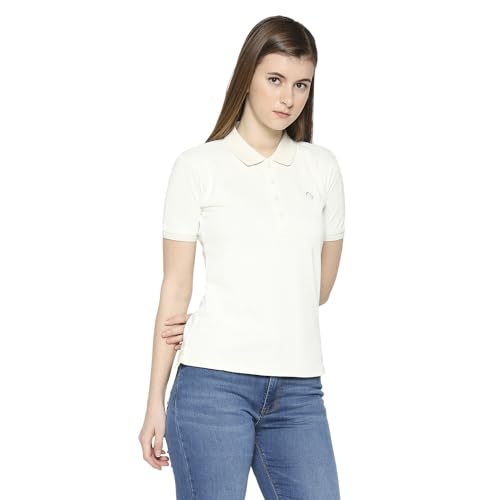 Image of Being Human Blue Slim Fit Polo Collar Short Sleeves Cotton Women's T-Shirt Clothing