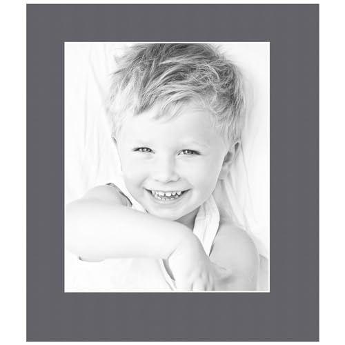8.5x11 Granite/Mountain Grey Custom Mat for Picture Frame with 4.5x7 Opening Size (Mat Only, Frame NOT Included) - 9 Pack