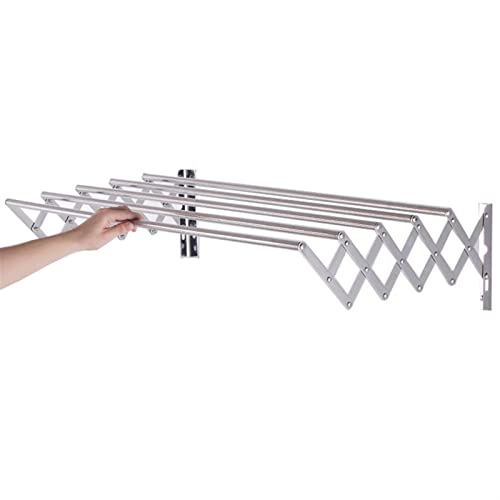 Étendoir à linge rétractable mural en inox pour optimiser les petits espaces