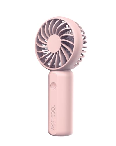Image of ARCTICOOL Portable Mini Fan - Rechargeable Hand Fan with 3 Adjustable Speeds, 2000mAh Battery, Lightweight Design, Low Noise, and Easy Portability for Indoor and Outdoor Use(Pink)