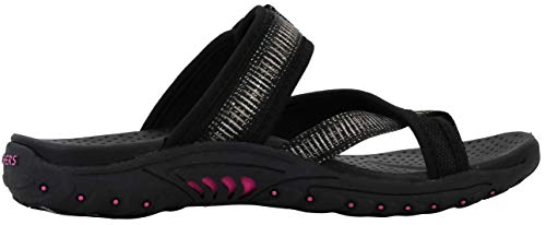 Skechers Skechers Women's Reggae Seize The Day Black/Fuschia Toe Thong Sandal 8 M US