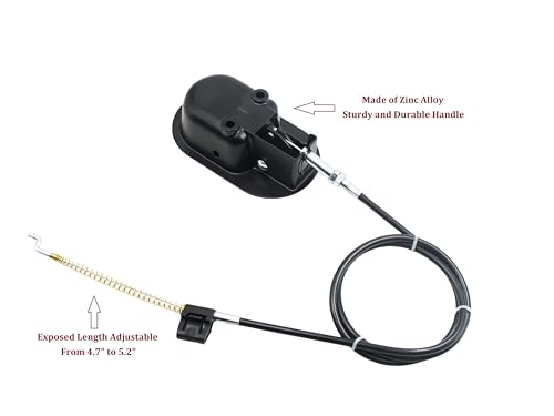 Universal Release Black Zinc Alloy Pull Recliner Handle with Cable(Exposed Adjustable 4.7" to 5.2"),Fits Ashley and Other Manufacturer Brands Chair Release Handle for Sofa or Recliner