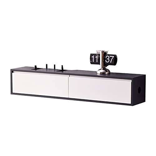Meuble TV sur pied réglable et flottant de 80 cm avec support décodeur