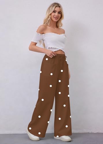 Image of MISSACTIVER Women Drawstring Striped Pants Loose Wide Leg Trousers Casual Low Waist Pants Comfy Lounge Pants with Pockets