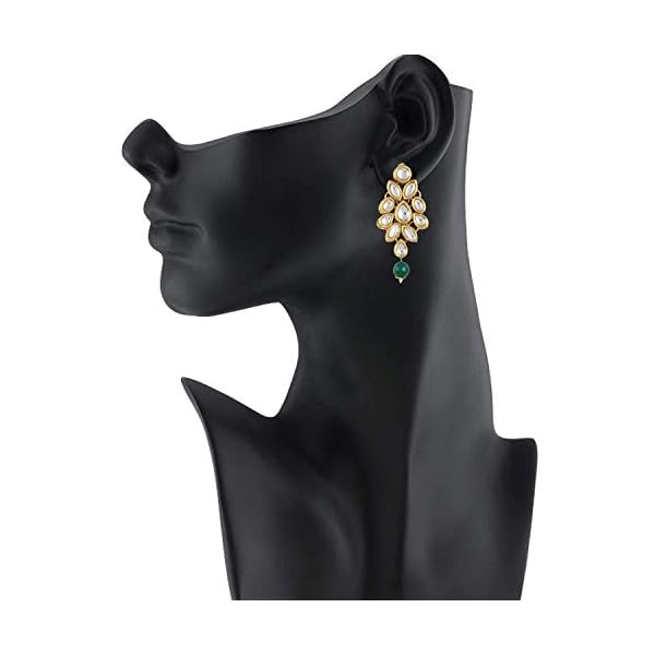 Shining Diva Fashion Green Kundan Stylish Necklace Set for Women Wedding Traditional Jewellery Set with Earrings for Women and Girls (9837s) - Image 6
