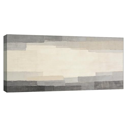 Neutral Gray Abstract Wall Art, Minimal Textured Blocks for Contemporary