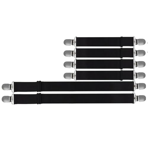 Kalokairi Clips de sujeción invisibles para mantel con correas para picnic, comedor al aire libre y mesas de eventos, color negro, paquete de 6