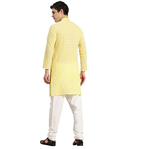 Image of SOJANYA (Since 1958 Men's Cotton Floral Regular Kurta Pyjama Set