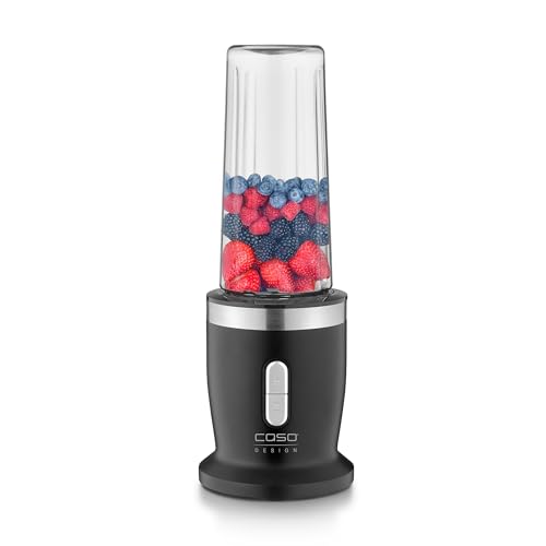 CASO Click & Blend - Batidora de pie inalámbrica, funciona con pilas, 240 W para batidos, batidos y más, 14.000 RPM; cuchillo de acero inoxidable de 4 velocidades/perfecto para salsas, batidos, pestos