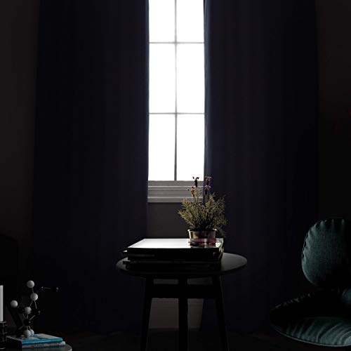 Image of IVAZA Living Room Bedroom Room Darkening Thermal Insulated Polyester Solid Blackout Curtain Noise Reducation Long Door Curtain 9 feet Set of 2