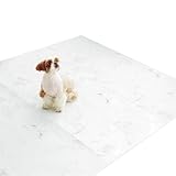 dfang【ペットプレイマット 厚み5mm 折りたたみタイプ】ペット用ノンスリップ防水クッションマット 洗える パテラ悪化予防対策【マーブル柄】(幅140cm×長さ360cm)