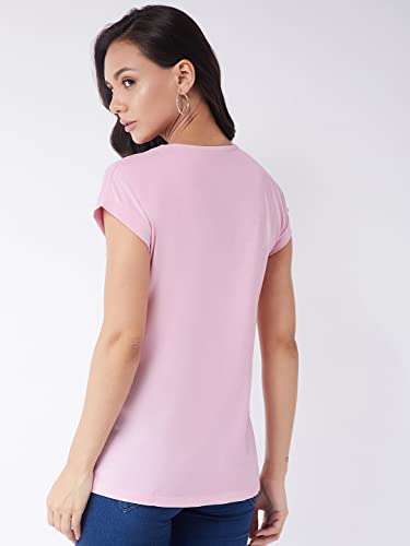 Image of Modeve Women Printed Cotton Blend Half Sleeve Round Neck T-Shirt for Summer