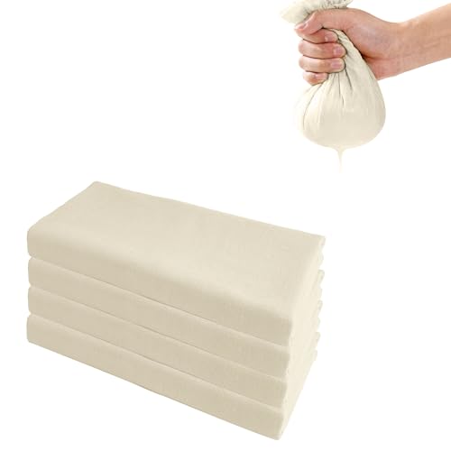 SZWLJ 4 Piezas de paño filtrante de 50x50 cm y 100 Mallas, Ideal con ‌cuajo para Hacer Queso‌ y como ‌colador de Tela‌ para cocinar, Hornear, filtrar y reutilizar.
