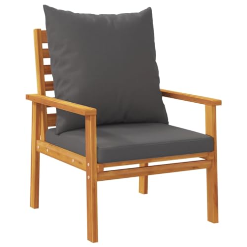 vidaXL Acacia Wood Garden Sofa Chairs - Outdoor Seating with Cushions - Patio/Balcony/Lounge 2 pcs Set, Weather-, Modern Brown
