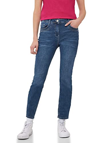 CECIL Damen B376024 Jeanshose Slim, Mid Blue Wash, 28W / 28L EU