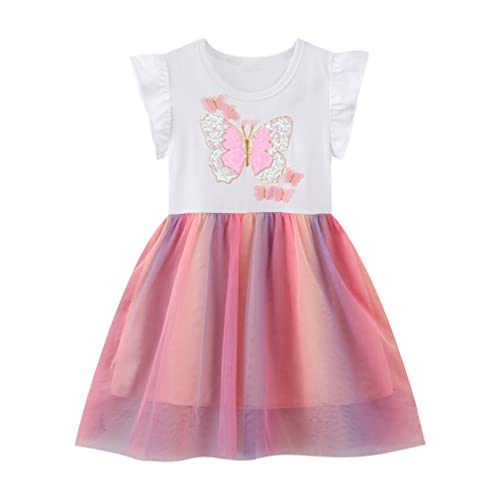 Image of Toddler Girls Tutu Dresses Cute Casual Short Sleeve Dress for Summer Daily Home School Party 2-8T