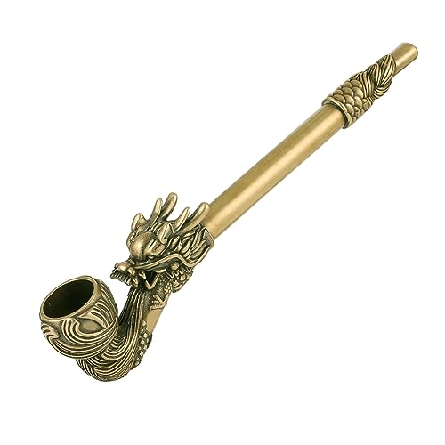 HIRAIDAI Sculpture De Bibliothèque Rétro Dragon Fumée Pôle Zodiaque Dragon Maison Salon Bureau Décoration Bronze 16.3 Cm