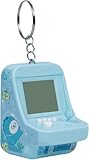 Blue Micro Player Mini Arcade Machine with Keychain, 26 Classic Game Modes Support Music Mini Building Block Game Console，Plug and Play Video Games