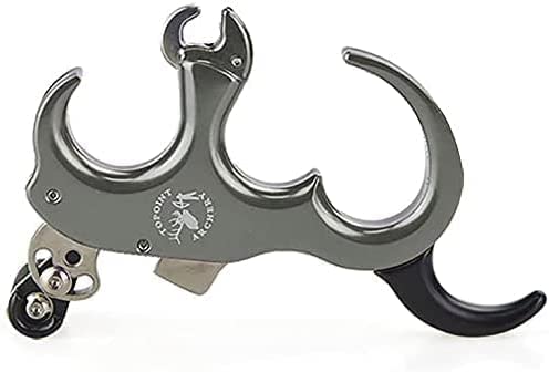 Sharrow Bow Release Aid 3/4 Fingers Automatic Archery Release Aluminium Alloy Thumb Trigger For Compound Bow Accessory (Gray) #TOP1