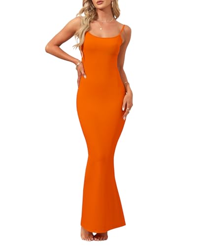Image of AUSELILY Womens Bodycon Maxi Dress Square Neck Sexy Slip Long Dress | Sleeveless slip design with a long skirt line, Going out dress for celebrations, Style with heels