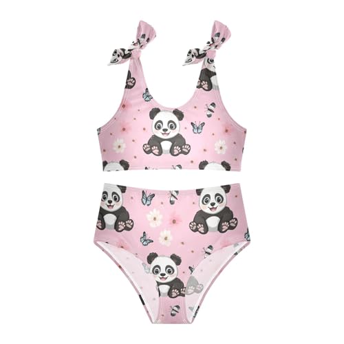 Wusikd Cute Pandas Girls Swimsuits Two Piece Butterfly Swimwear Bikini Set for for Girls Size 3T3