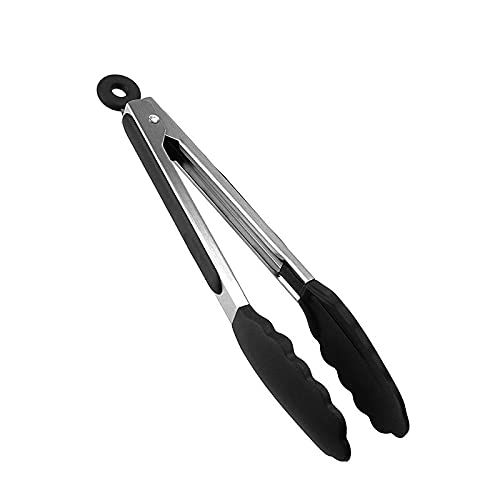 Pinza da Cucina 1pc Pinza per Grigliare Acciaio Inossidabile Silicone Cottura alla griglia Barbecue Insalata Antiaderente Torta da Portata Clip