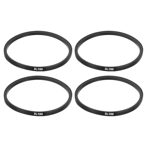 uxcell 4Pcs 3L180 Classic Wrapped Rubber V-Belt, 18"(457mm) Outside Circumference, 3L Profile V Belt 3/8" Width 7/32" Height