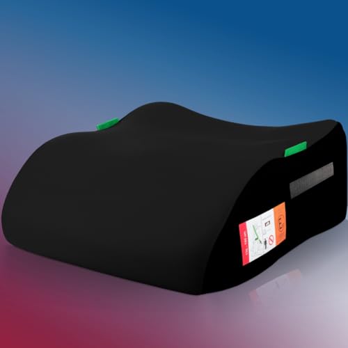 Kindersitzerhöhung Sitzerhöhung ergonomisch Kinder 135-150 cm Auto Sitz ECE R129 Bezug waschbar (Schwarz)