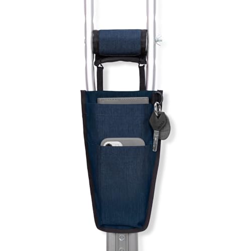 SWISSELITE Crutch Bag with Hand Padding, 900D Water-Resistant, 6 Straps, 3 Pockets, Key Holder