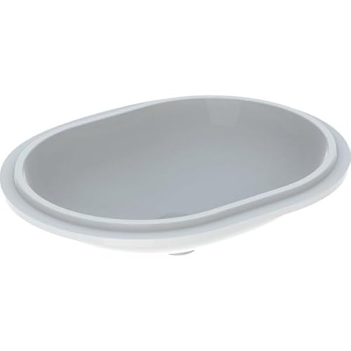 Geberit VariForm Lavabo sottopiano ellittico, 550x400mm, Senza Foro per Rubinetto, Senza troppopieno, colorazione: Bianco - 500.759.01.2