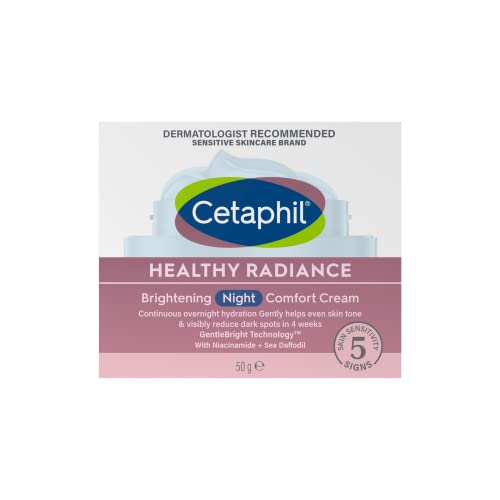 Cetaphil Healthy Radiance Brightening Night Comfort Cream 50g, Defend Against Hyperpigmentation With Niacinamide