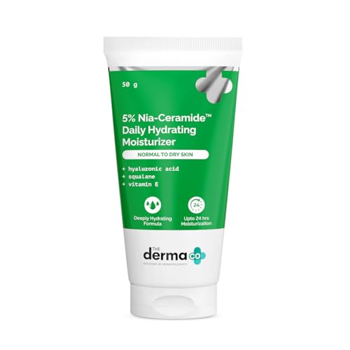 Image of The Derma Co. 5% Nia-Ceramide Daily Hydrating Moisturizer| 5-5-5 Hydration Formula | Power of 2 Actives | Strengthens Skin Barrier | For Normal to Dry Skin | 50 g