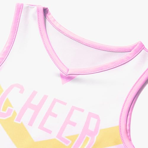 Disfraz de animadora rosa para niñas 7-8 años miniatura 3